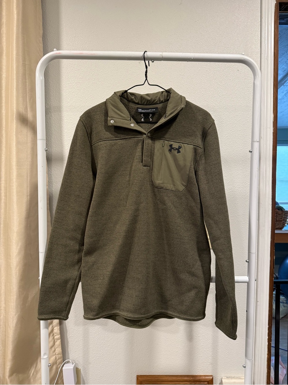 Under Armour Olive Green Fleece Quarter-Zip Pullover